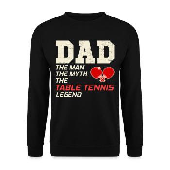 Tischtennisplatte Tischtennis Spieler Papa Vatertag - Unisex Pullover - Schwarz - Vorne - Alina (178cm) & Michal (187cm)