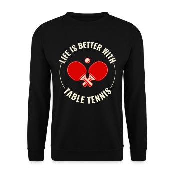 Ping Pong Master Entraîneur de Tennis de Table Paddle Player - Sweat-shirt Unisexe - noir - Devant - Alina (178cm) & Michal (187cm)