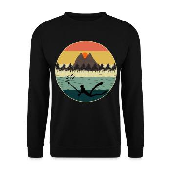 Speerfischen Speerfischen Vintage Retro - Unisex Pullover - Schwarz - Vorne - Alina (178cm) & Michal (187cm)