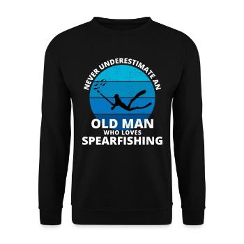 Pêche sous-marine Old Man Grand-père Fête des pères - Sweat-shirt Unisexe - noir - Devant - Alina (178cm) & Michal (187cm)