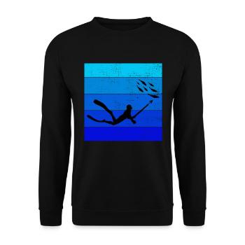 Speerfischen Speerfischen Speerfischer Fischen - Unisex Pullover - Schwarz - Vorne - Alina (178cm) & Michal (187cm)