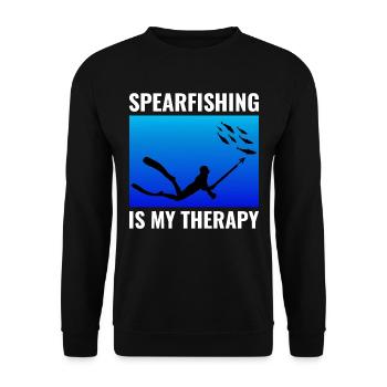 Speerfischen Speerfischen Speerfischer Fischen - Unisex Pullover - Schwarz - Vorne - Alina (178cm) & Michal (187cm)