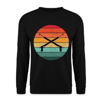 Speerfischen Speerfischen Vintage Retro - Unisex Pullover - Schwarz - Vorne - Alina (178cm) & Michal (187cm)