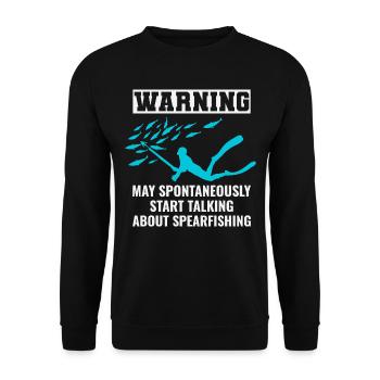 Speerfischen Speerfischen Speerfischer Fischen - Unisex Pullover - Schwarz - Vorne - Alina (178cm) & Michal (187cm)