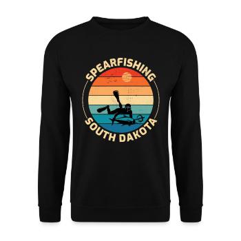 Speerfischen Speerfischen Speerfischer Fischen - Unisex Pullover - Schwarz - Vorne - Alina (178cm) & Michal (187cm)