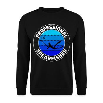 Speerfischen Speerfischen Speerfischer Fischen - Unisex Pullover - Schwarz - Vorne - Alina (178cm) & Michal (187cm)