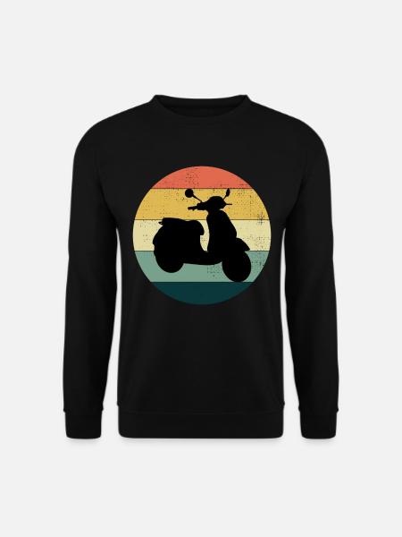 Roller Fahrer Roller Motorrad Vintage Retro - Unisex Pullover - Schwarz