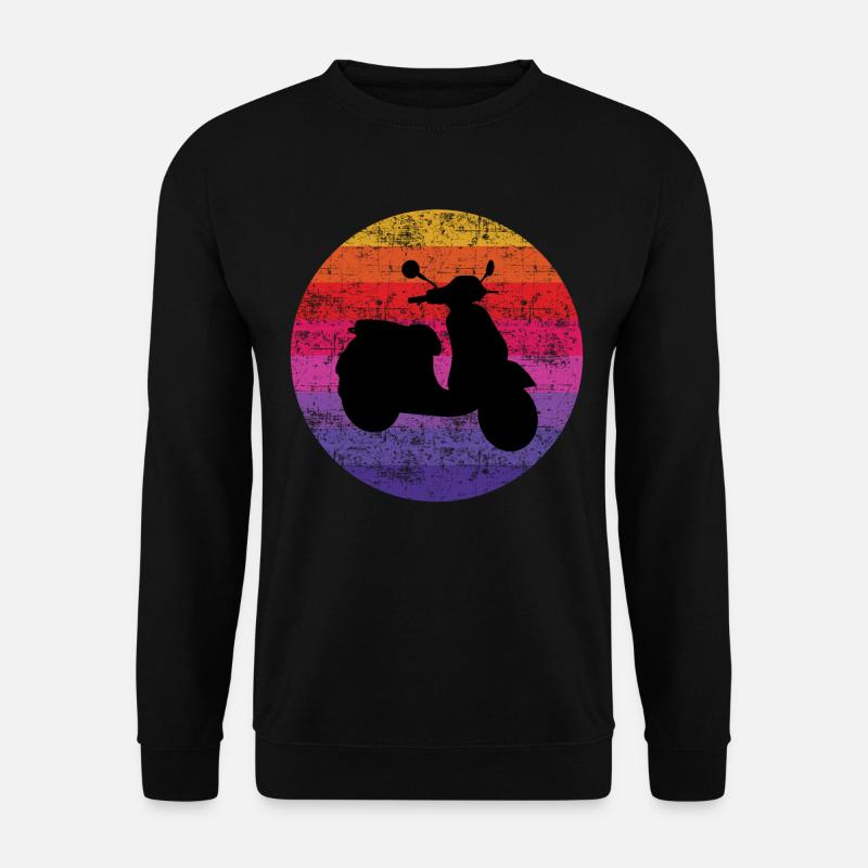 Roller Fahrer Roller Motorrad Vintage Retro - Unisex Pullover - Schwarz