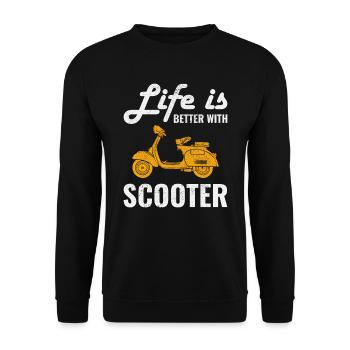 Scooter Rider Scootering Motorbike Moped Funny - Unisex Sweatshirt - black - Front - Alina (178cm) & Michal (187cm)