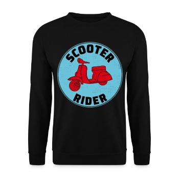 Scooter Rider Scootering Motorbike Moped Bike - Unisex Sweatshirt - black - Front - Alina (178cm) & Michal (187cm)