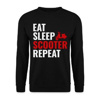 Roller Fahrer Scootering Motorrad Moped Lustig - Unisex Pullover - Schwarz - Vorne - Alina (178cm) & Michal (187cm)