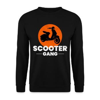 Roller Fahrer Gang Scootering Motorrad Moped Bike - Unisex Pullover - Schwarz - Vorne - Alina (178cm) & Michal (187cm)