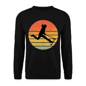 Stunt Scooter Freestyle Scootering Riding Vintage - Unisex Sweatshirt - black - Front - Alina (178cm) & Michal (187cm)