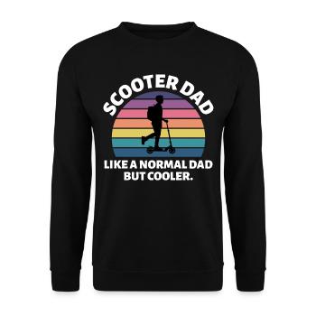 Elektroroller Papa Fahrer E-Scooter Vatertag - Unisex Pullover - Schwarz - Vorne - Alina (178cm) & Michal (187cm)