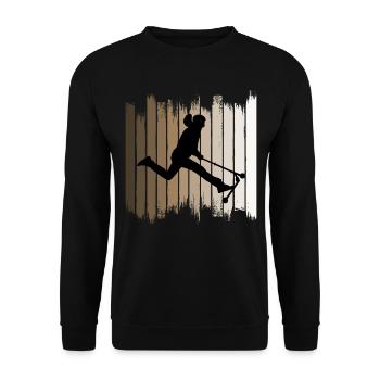 Stunt Scooter Freestyle Scootering Riding - Unisex Sweatshirt - black - Front - Alina (178cm) & Michal (187cm)