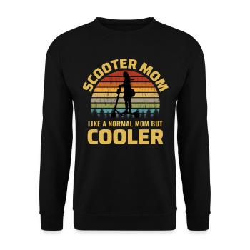 Elektroroller Mama E-Scooter Vintage Retro - Unisex Pullover - Schwarz - Vorne - Alina (178cm) & Michal (187cm)
