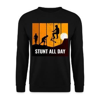 Stunt Scooter Freestyle Scootering Riding - Unisex Sweatshirt - black - Front - Alina (178cm) & Michal (187cm)