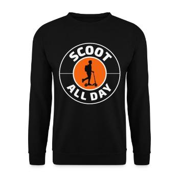Electric Scooter Driver Motorized E-Scooter - Unisex Sweatshirt - black - Front - Alina (178cm) & Michal (187cm)