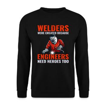 Welding Welder Metal Construction Ironworker Funny - Unisex Sweatshirt - black - Front - Alina (178cm) & Michal (187cm)