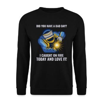 Welding Welder Metal Construction Ironworker Funny - Unisex Sweatshirt - black - Front - Alina (178cm) & Michal (187cm)