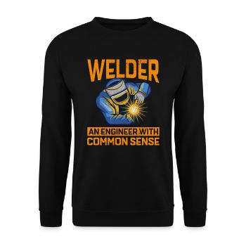 Welding Welder Metal Construction Ironworker - Unisex Sweatshirt - black - Front - Alina (178cm) & Michal (187cm)
