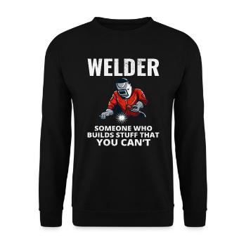 Welding Welder Metal Construction Ironworker - Unisex Sweatshirt - black - Front - Alina (178cm) & Michal (187cm)