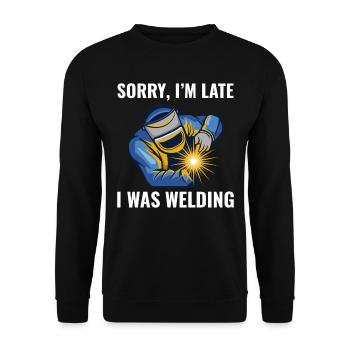Welding Welder Metal Construction Ironworker - Unisex Sweatshirt - black - Front - Alina (178cm) & Michal (187cm)
