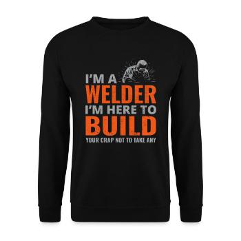 Weld Welding Welder Metal Construction Ironworker - Unisex Sweatshirt - black - Front - Alina (178cm) & Michal (187cm)