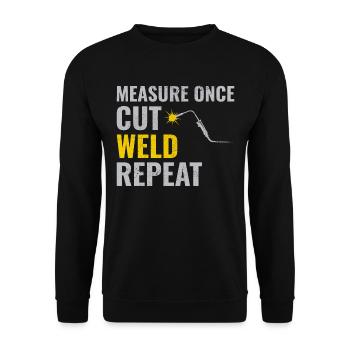Welding Welder Metal Construction Ironworker - Unisex Sweatshirt - black - Front - Alina (178cm) & Michal (187cm)