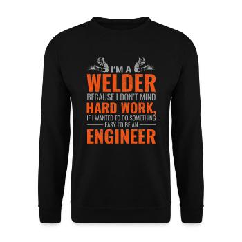 Weld Welding Welder Metal Construction Ironworker - Unisex Sweatshirt - black - Front - Alina (178cm) & Michal (187cm)