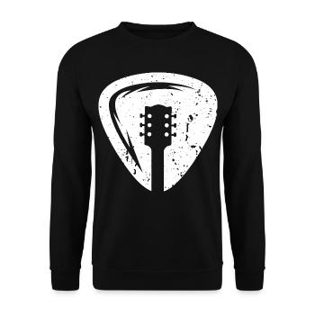Gitarre Musik Instrument Plektrum - Unisex Pullover - Schwarz - Vorne - Alina (178cm) & Michal (187cm)