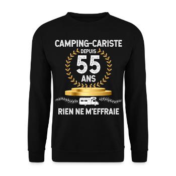 Camping-Car Et Papa Une Histoire Depuis 50 Ans - Sweat-shirt Unisexe - noir - Devant - Alina (178cm) & Michal (187cm)