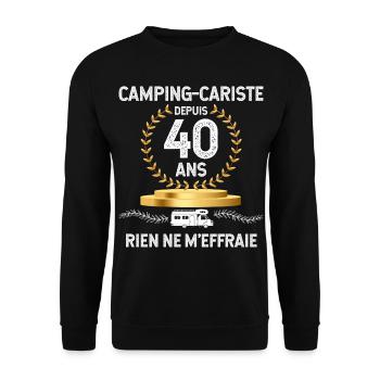 Camping-Car Et Papa Une Histoire Depuis 40 Ans - Sweat-shirt Unisexe - noir - Devant - Alina (178cm) & Michal (187cm)
