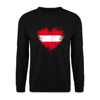 Österreich - Unisex Pullover - Schwarz - Vorne - Alina (178cm) & Michal (187cm)