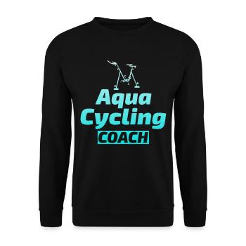 Aqua Cycling Swimming Pool Fitness Training Coach - Unisex Sweatshirt - black - Front - Alina (178cm) & Michal (187cm)