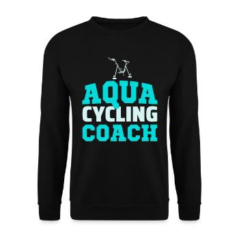 Aqua Cycling Swimming Pool Fitness Training Coach - Unisex Sweatshirt - black - Front - Alina (178cm) & Michal (187cm)