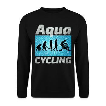 Aqua Cycling Schwimmbad Fitness Evolution - Unisex Pullover - Schwarz - Vorne - Alina (178cm) & Michal (187cm)