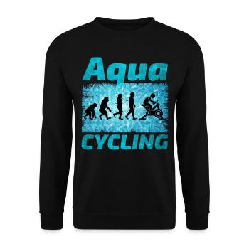 Aqua Cycling Schwimmbad Fitness Evolution - Unisex Pullover - Schwarz - Vorne - Alina (178cm) & Michal (187cm)