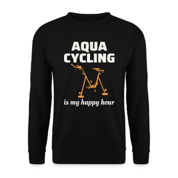 Aqua Cycling Swimming Pool Fitness Training Coach - Unisex Sweatshirt - black - Front - Alina (178cm) & Michal (187cm)