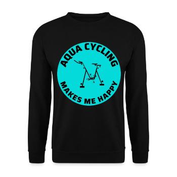 Aqua Cycling Swimming Pool Fitness Training Coach - Unisex Sweatshirt - black - Front - Alina (178cm) & Michal (187cm)