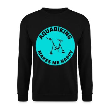 Aqua Cycling Schwimmbad Fitness Training Coach - Unisex Pullover - Schwarz - Vorne - Alina (178cm) & Michal (187cm)