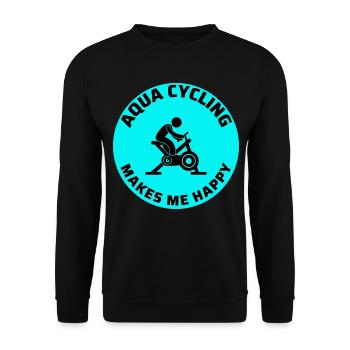 Aqua Cycling Swimming Pool Fitness Training Coach - Unisex Sweatshirt - black - Front - Alina (178cm) & Michal (187cm)