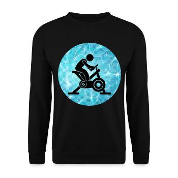 Aqua Cycling Schwimmbad Fitness Training Coach - Unisex Pullover - Schwarz - Vorne - Alina (178cm) & Michal (187cm)