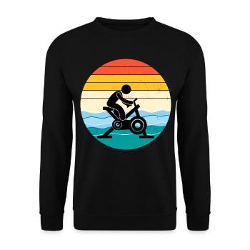 Aqua Cycling Swimming Pool Fitness Training - Unisex Sweatshirt - black - Front - Alina (178cm) & Michal (187cm)
