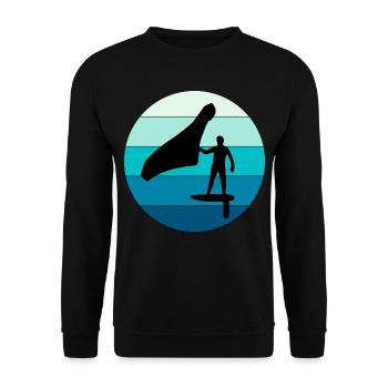 Wing Foiling Hydrofoil Surfing Surf Water Sport - Unisex Sweatshirt - black - Front - Alina (178cm) & Michal (187cm)