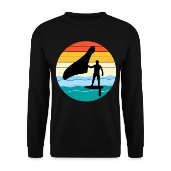 Wing Foiling Hydrofoil Surfing Surf Water Sport - Unisex Sweatshirt - black - Front - Alina (178cm) & Michal (187cm)