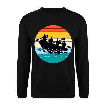 Vintage Retro Rafting Team Raft White Water Rafter - Sweat-shirt Unisexe - noir - Devant - Alina (178cm) & Michal (187cm)