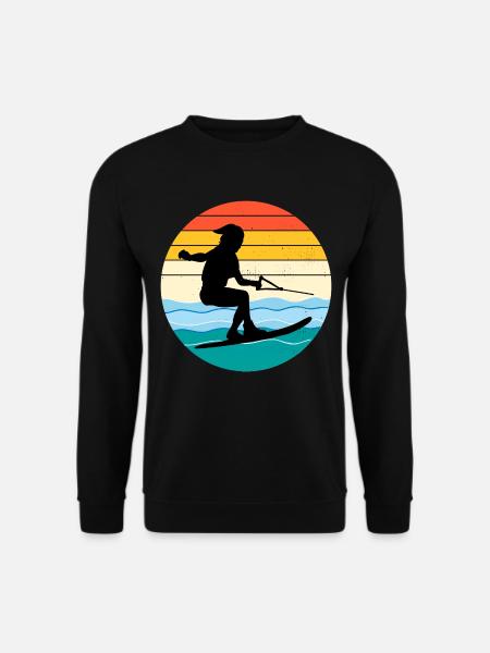 Water Skiing Outdoor Water Sport Vintage Retro - Unisex Sweatshirt - black