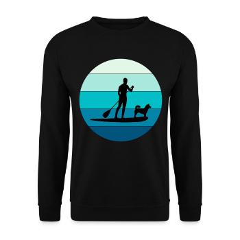 Paddleboarding Paddleboard Paddle Water sports Dog - Unisex Sweatshirt - black - Front - Alina (178cm) & Michal (187cm)