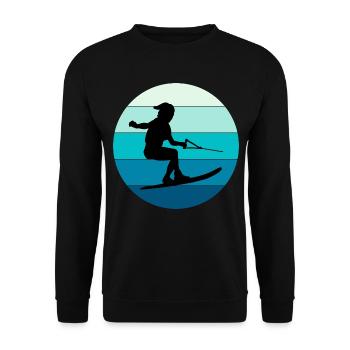 Water Skiing Outdoor Water Sport - Unisex Sweatshirt - black - Front - Alina (178cm) & Michal (187cm)
